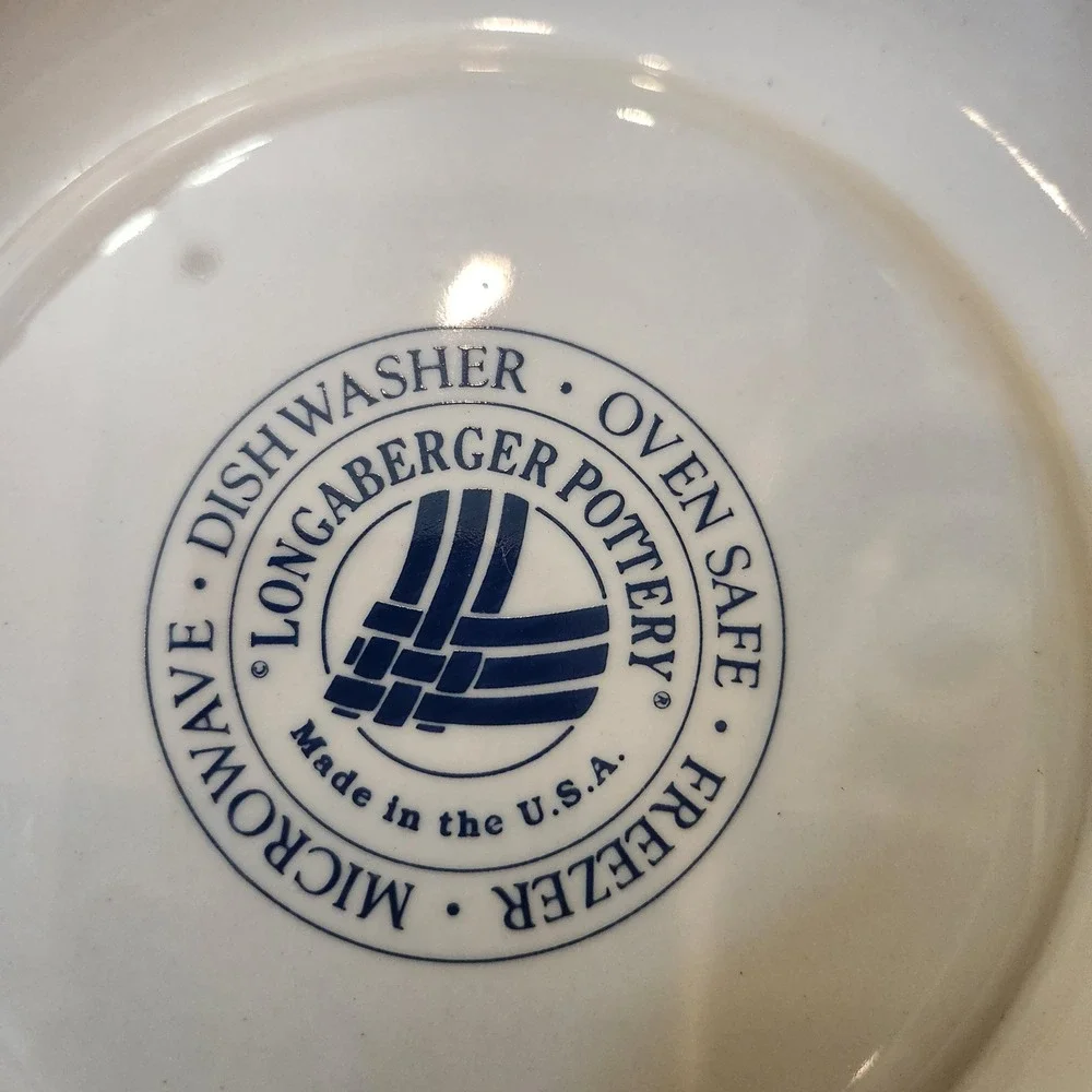 Longaberger Pottery Woven Traditions Blue Bread and Butter Plate 7.25 Inch USA‎